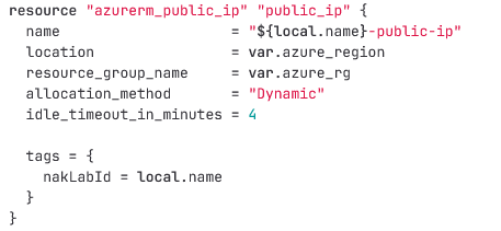 Small excerpt from an example IT security scenario implemented in Terraform